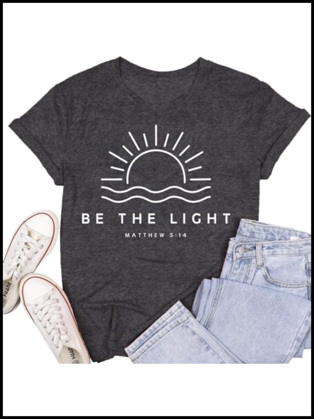 Womens Christian Cross T-Shirt Bible Verse Blessed Letter Print Inspirational